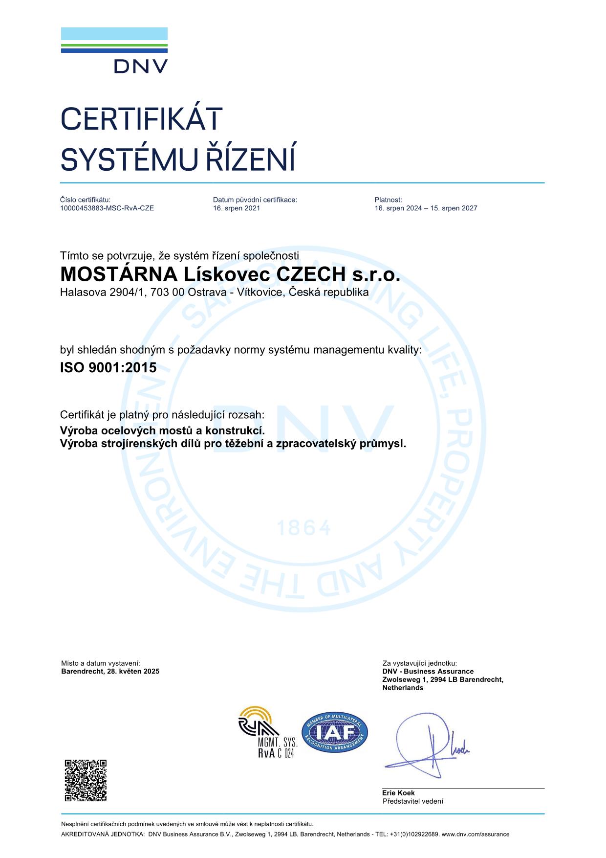 MOSTÁRNA Lískovec CZECH_cert IA 2021 CZE
